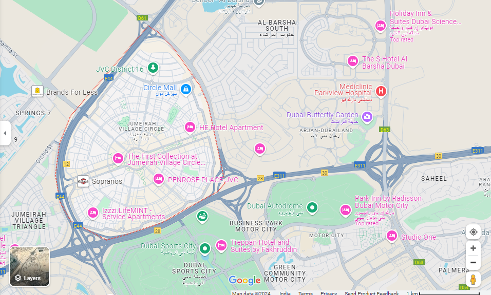 Real estate in Dubai: Dubai JVC map 